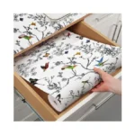 Tatyanna Floral Bird Shelf Liner Non-adhesive Non Slip Drawer Liner