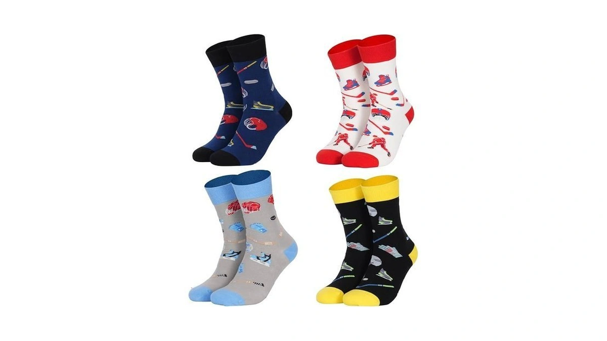 Goaus Novelty Socks Hockey Socks 4 Pack, Funny Gifts For