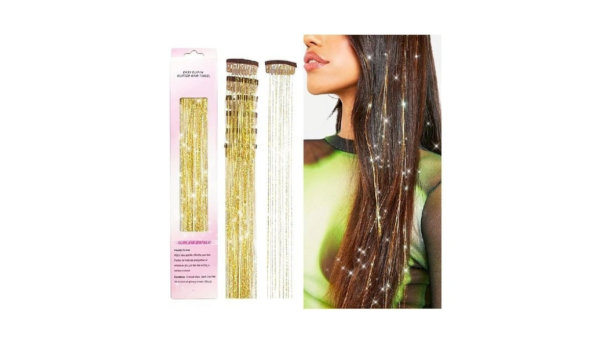 Clip In Hair Tinsel, Porolir 6pcs Glitter Fairy Tinsel Hair