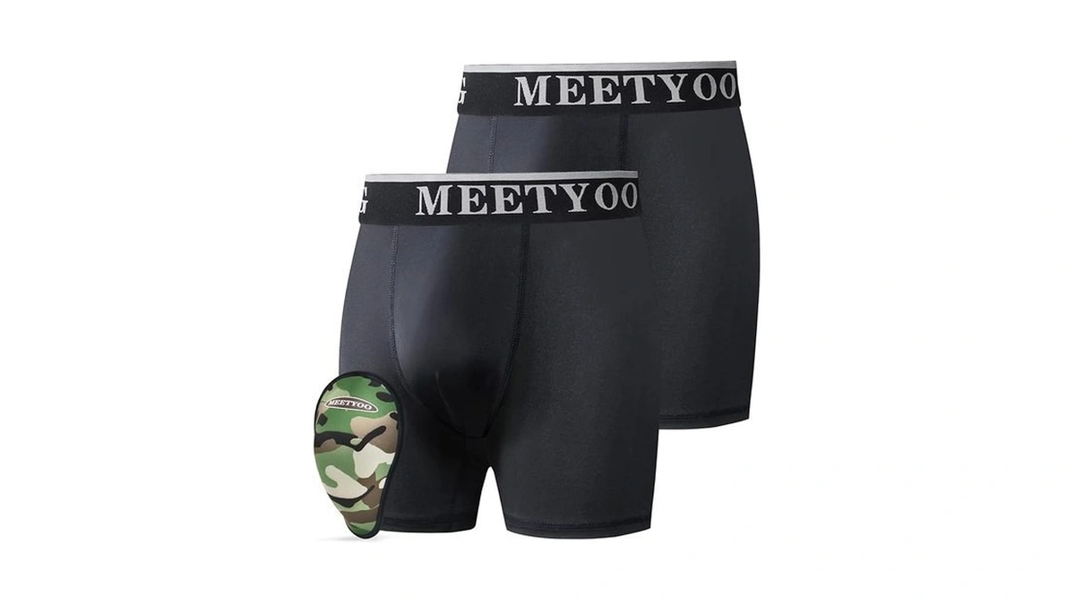 Meetyoo Youth Boys Athletic Compression Sliding Shorts With Soft Cup