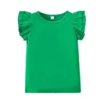12m-7y Toddler Baby Girls Ruffle Round Neck Blouse Kids Girl