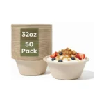 Jytidyra 32 Oz Disposable Paper Bowls, Heavy-duty Compostable Soup Bowls,