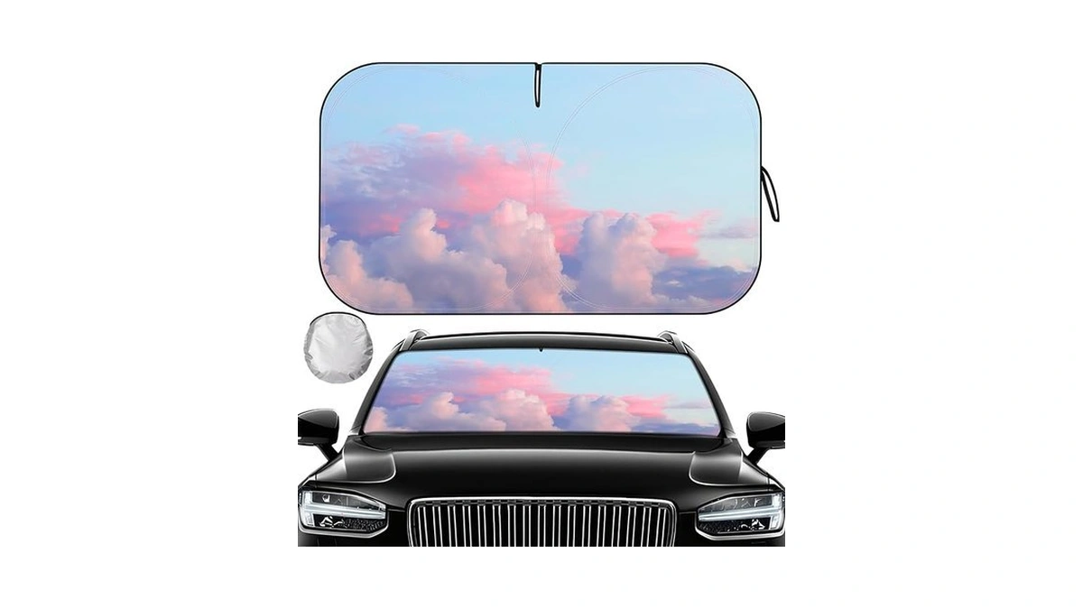 Car Windshield Sun Shade, Folding Car Shades For Front Windows