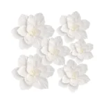 Erastom 6pcs Paper Flowers Artificial Wall Decor 3d Tissue Paper