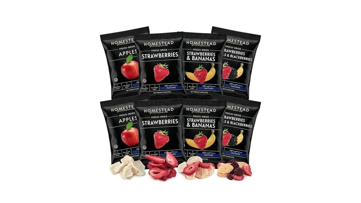 Homestead Reserve Freeze Dried Fruit Snacks, Pack Of 8 (0.6oz