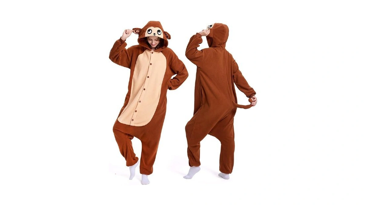 Rdsptbek Adult Animal Onesie - Monkey Onesies Costume Pajamas For