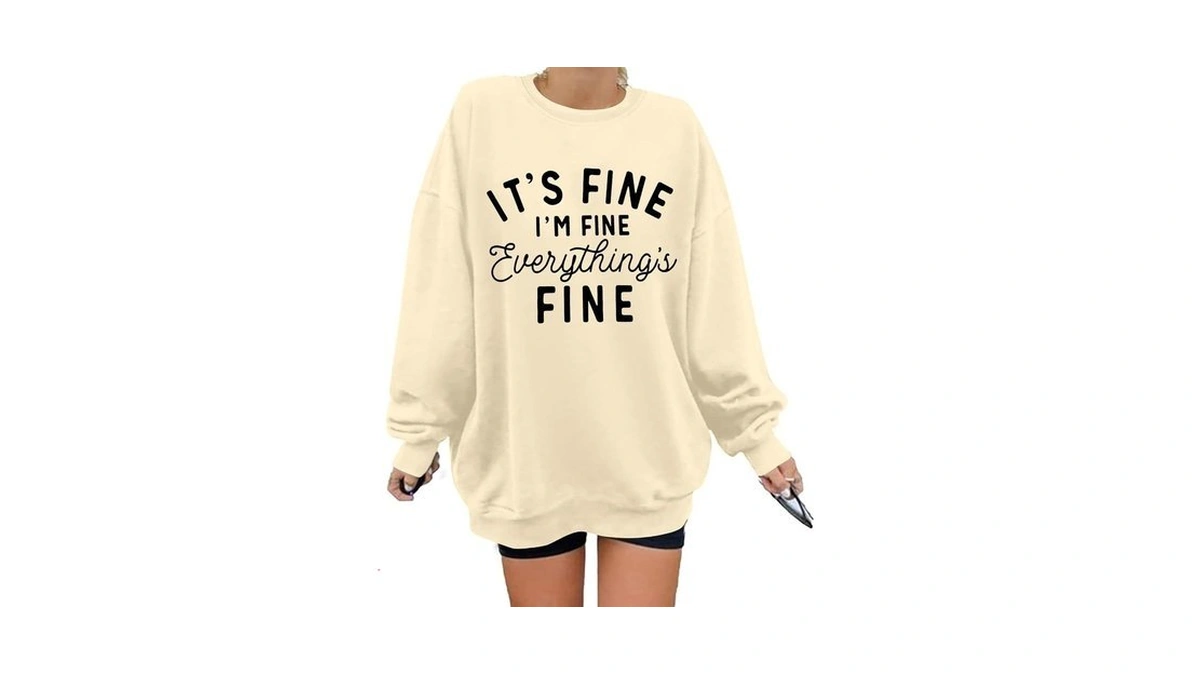 Oversized Sweatshirt For Women Funny Saying Sweatshirts Casual Crewneck Pullover