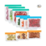 Shuchuang 10 Pack Reusable Snack Bags, Extra Thick Bpa Free,