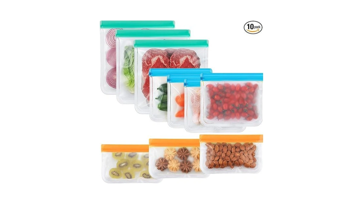Shuchuang 10 Pack Reusable Snack Bags, Extra Thick Bpa Free,