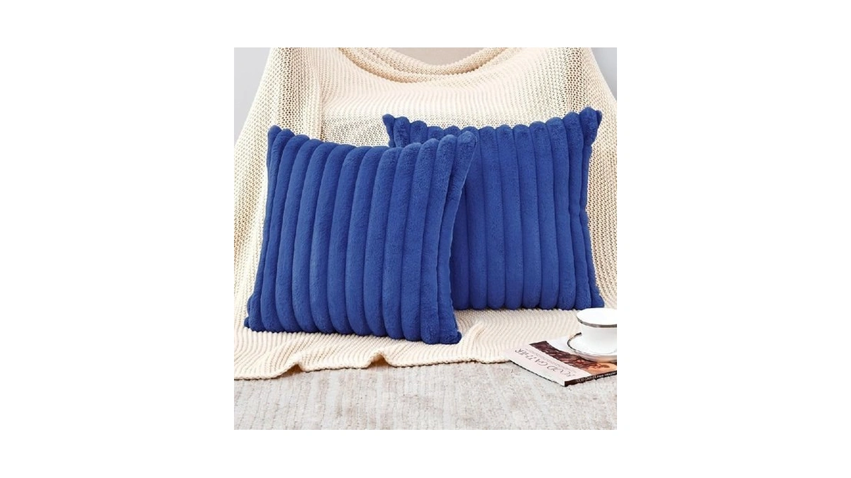 Grineed Throw Pillow Covers Decorative Faux Fur Set Of 2