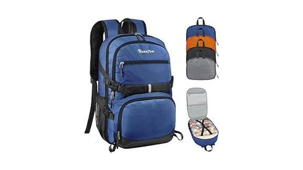 Seektop Lightweight Travel Backpack For Men Women, Multiple Pockets 40l