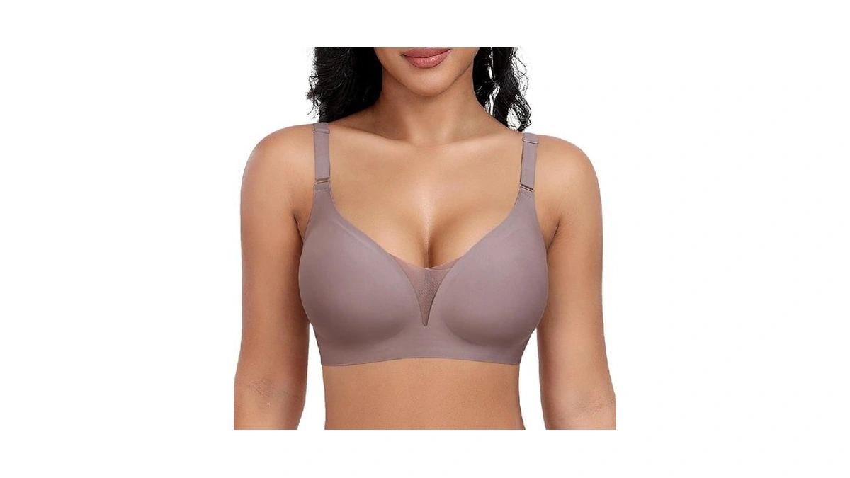 Wireless Bras For Women Lace V Neck No Underwire Push