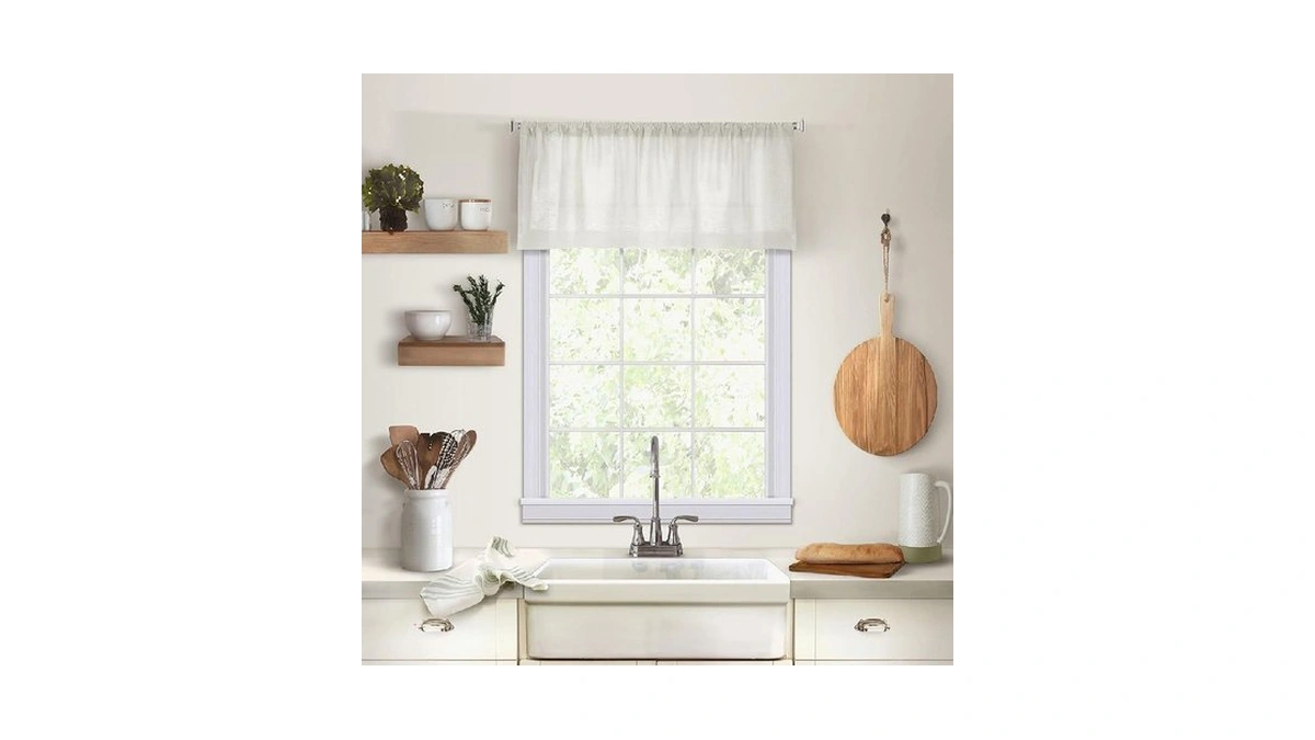 Elrene Home Fashions Cameron Linen Window Valance, 60" W X