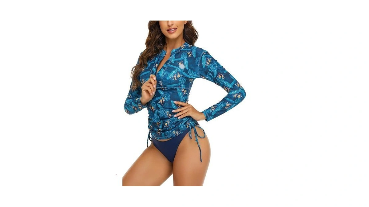Relleciga Women's Uv Sun Protection Long Sleeve Rashguard Swimsuit Top