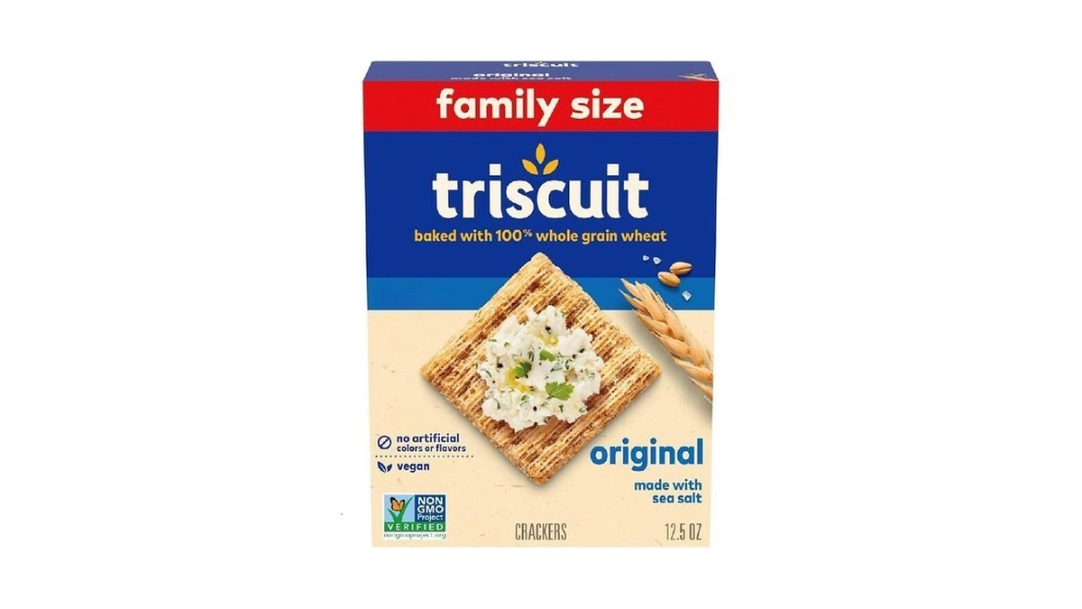 Triscuit Original Whole Grain Wheat Crackers, Vegan Crackers, Healthy Snacks,