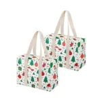 Veno 2 Pack Tote Bag With Zipper, Reusable Grocery Shopping