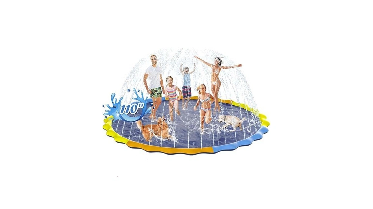 Instraella Splash Pad For Kids And Dogs, 110'' Non-slip Sprinkler