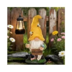 Doyouzhuo8 Solar Garden Gnome Statue With Lantern - Hand-painted Resin