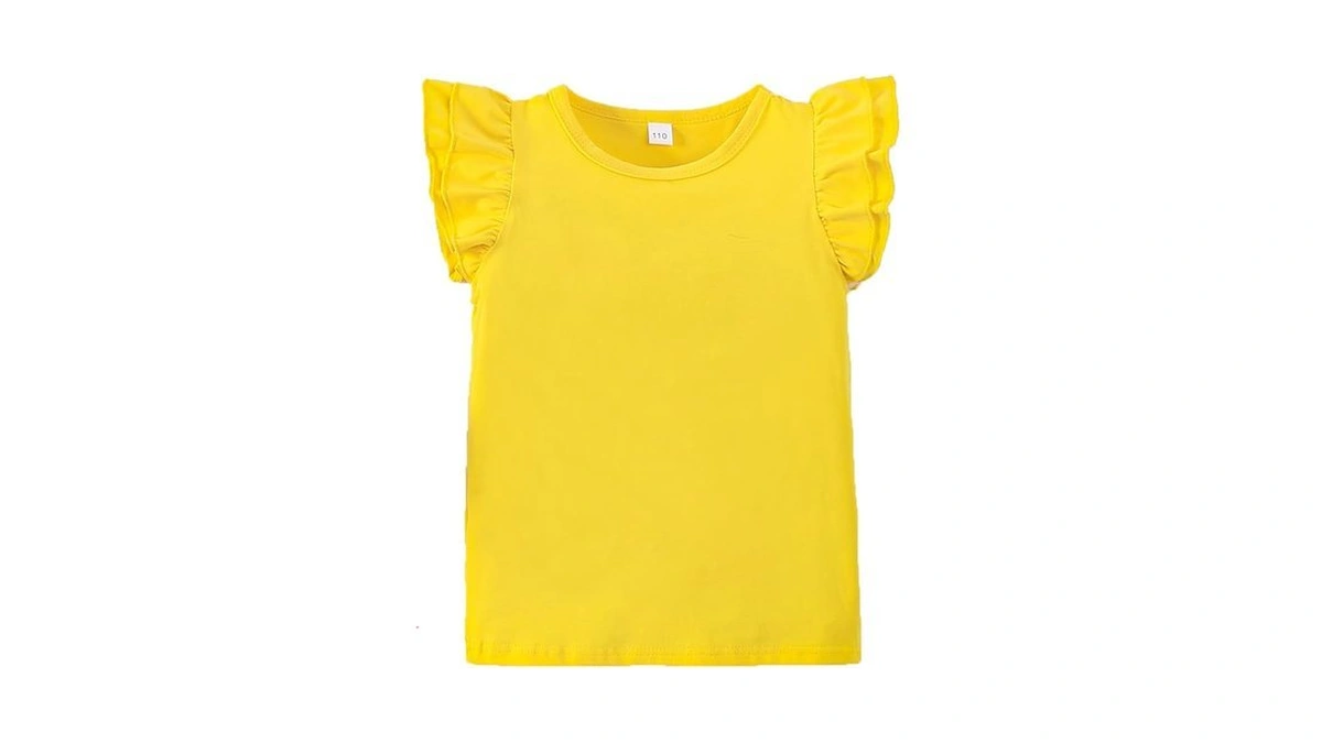 12m-7y Toddler Baby Girls Ruffle Round Neck Blouse Kids Girl