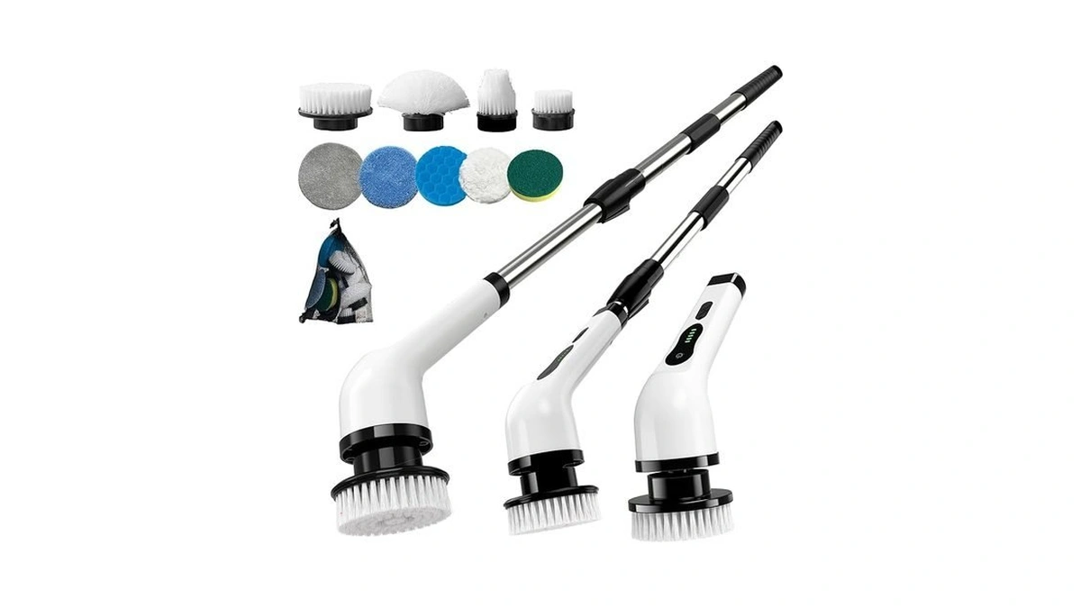 Kingwell Electric Spin Scrubber, Cordless Electric Scrubber For Cleaning With
