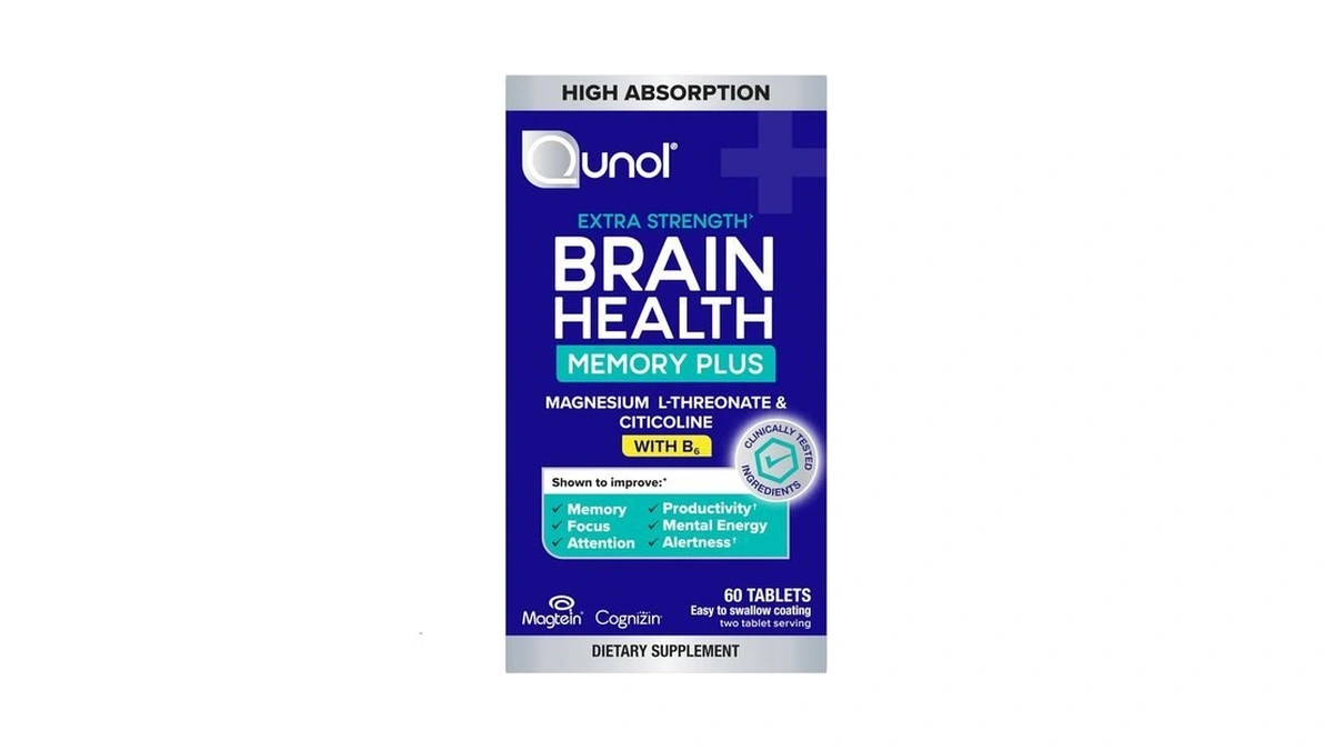 Qunol Brain Health Memory Plus With B6, Magnesium L-threonate &