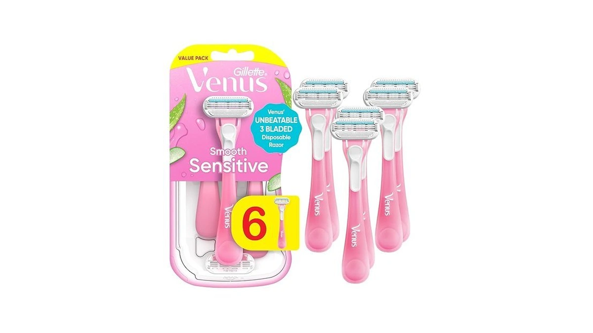 Gillette Venus Sensitive Disposable Razors For Women With Sensitive Skin,