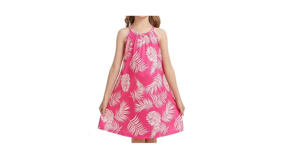 Anyfitting Girl's Halter Neck Sleeveless Summer Dress Sundress Flowy Dress