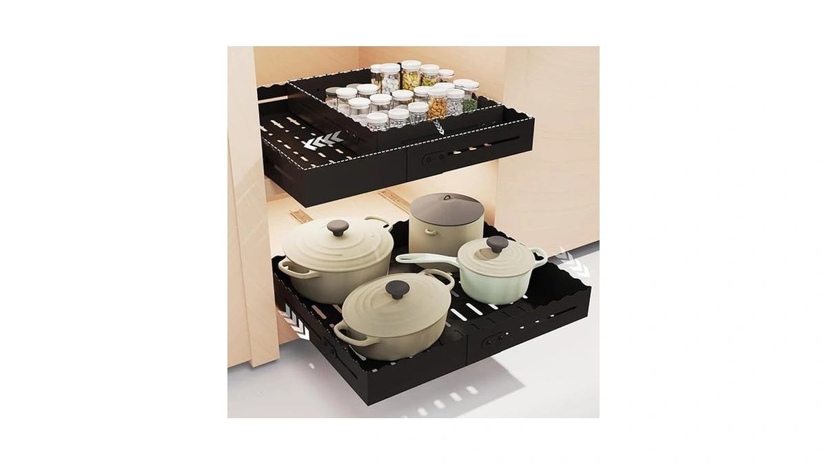 Foxhive Expandable Pull Out Cabinet Organizer - Adjustable Width 12-18"
