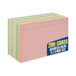 1intheoffice Ruled 4" X 6" Index Cards, Assorted Pastel, 200/pack