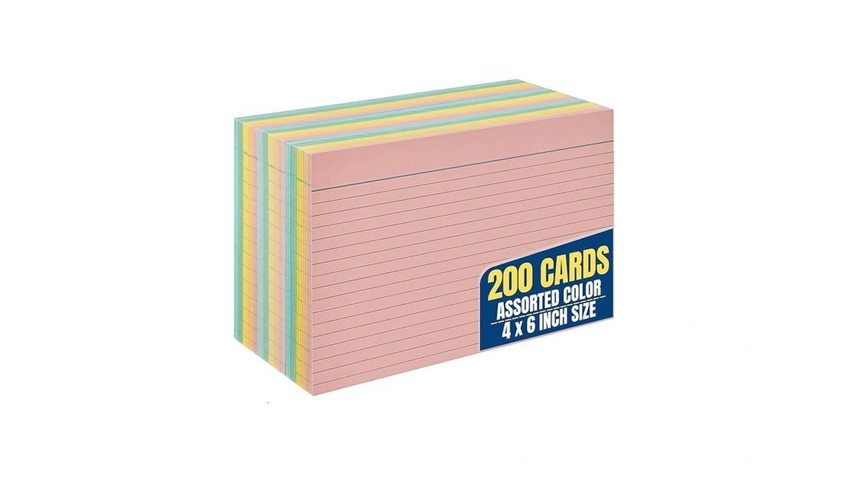 1intheoffice Ruled 4" X 6" Index Cards, Assorted Pastel, 200/pack