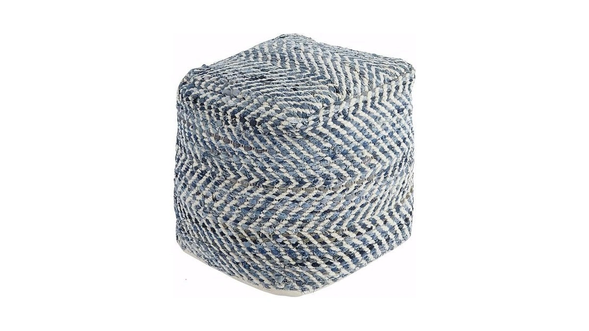 Signature Design By Ashley Chevron Handmade Woven Pouf 18 X