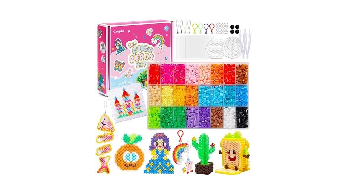 Caydo 4800pcs 24 Colors Fuse Beads Kit, 5mm Ironing Beads