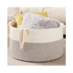 Oiasket Large Blanket Storage Basket For Living Room, 22.8" X