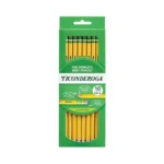 Ticonderoga Wood-cased Pencils, Pre-sharpened, 2 Hb Soft, Yellow, 10 Count