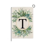 Wyooxoo Monogram Letter T Floral Garden Flag 12x18 Inch Double