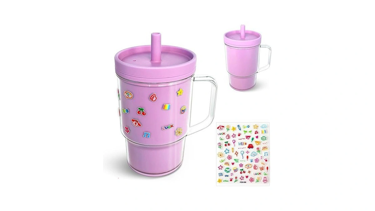 Avalessia Baby Straw Cups For Toddlers 1-3 With Silicone Straw
