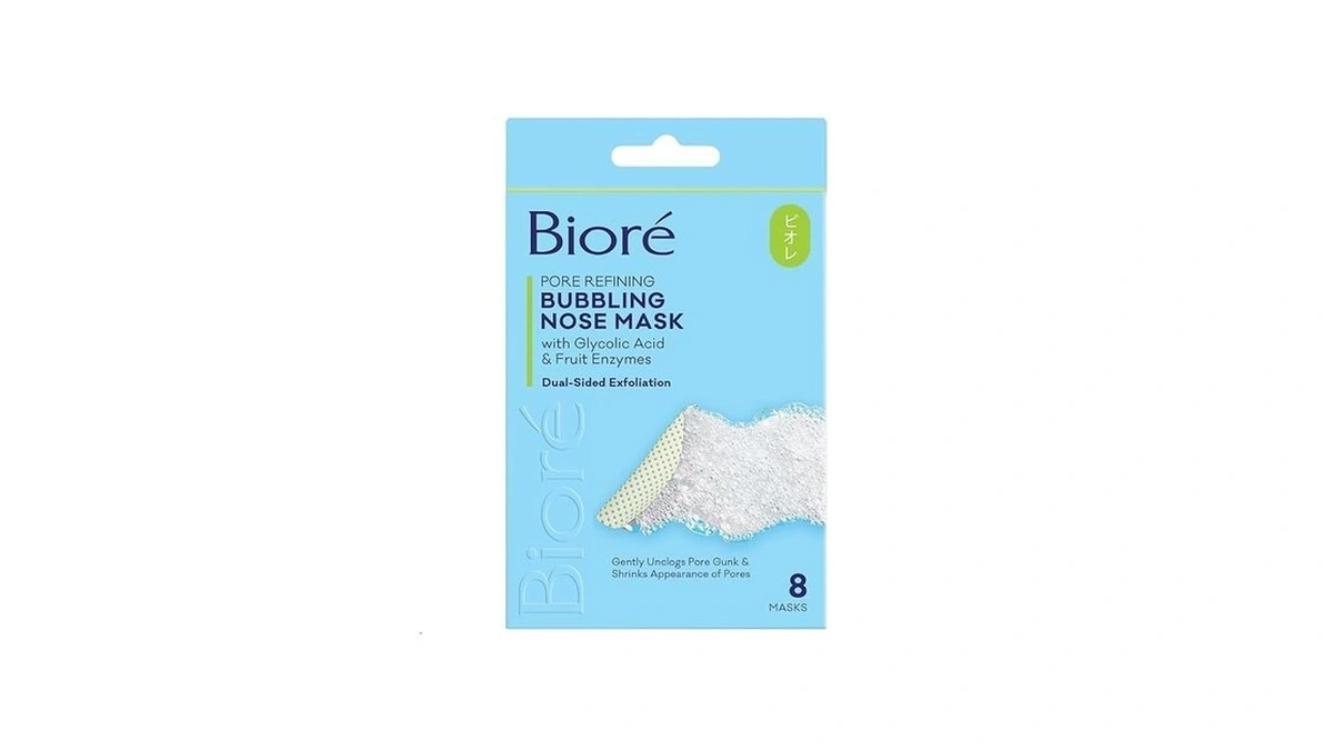 Bioré Pore Refining Bubbling Nose Mask, Glycolic Acid And Hyaluronic