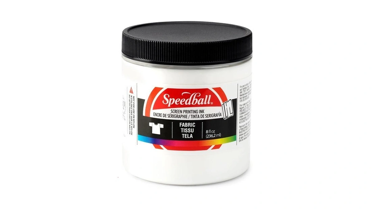 Speedball Fabric Screen Printing Ink, 8-ounce, White For T-shirt And