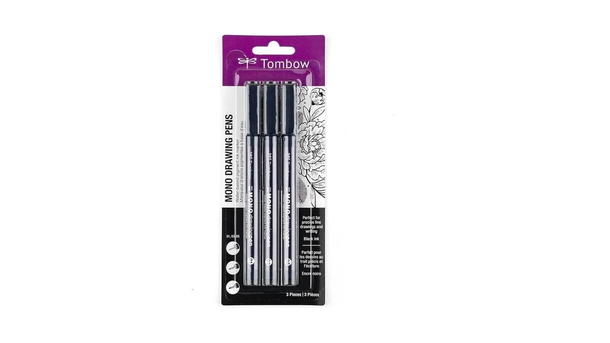 Tombow 66403 Mono Drawing Pen, 3-pack. Create Precise, Detailed Drawings