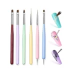 Lumcrissy 6pcs Nail Art Brushes Set - Professional Nail Design