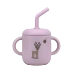 Clevakid Silicone Training Cup With Straw Easy Grip Handles For