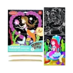 Junqiu Scratch Art For Kids, Mermaid Black Rainbow Scratch Art