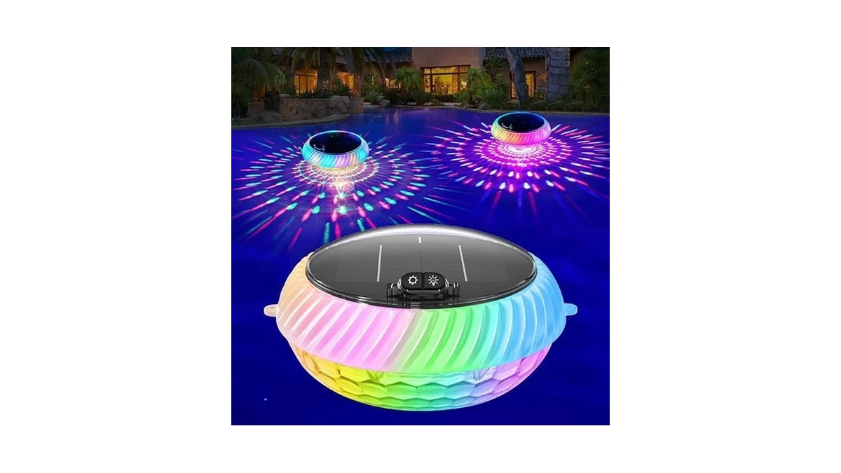 Firste Solar Floating Pool Lights, 7.6" Dynamic Rgb Solar Pool