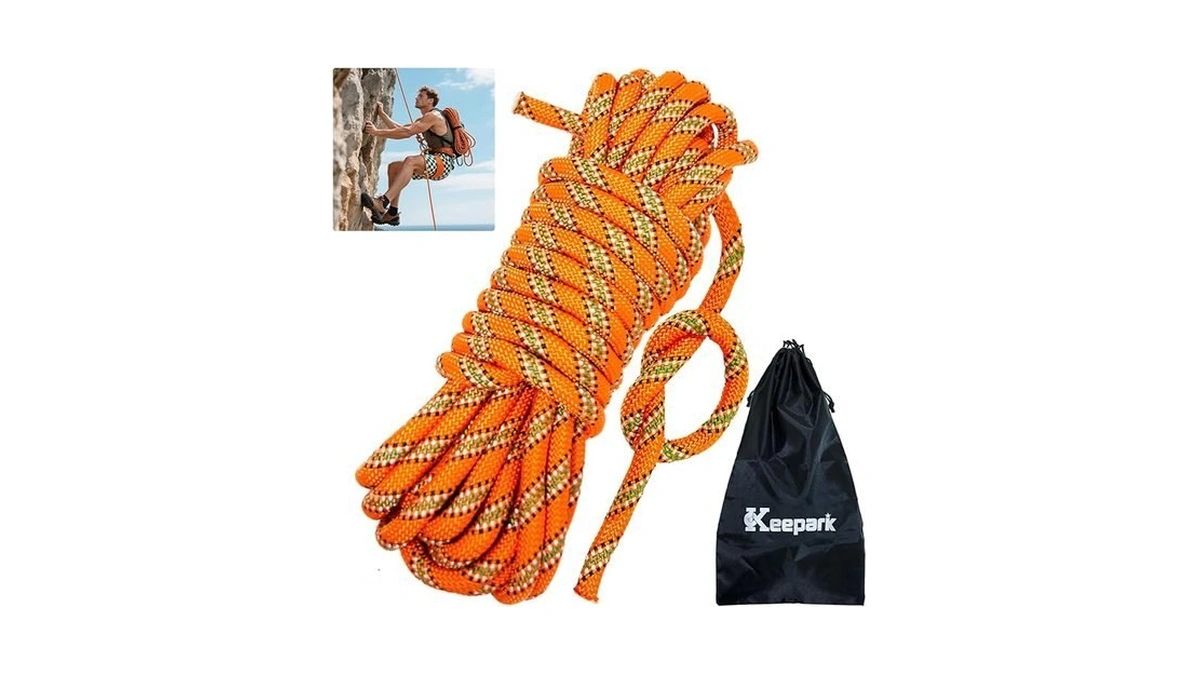 Keepark 10.5mm Static Climbing Rope - 32ft Rock Climbing Rope