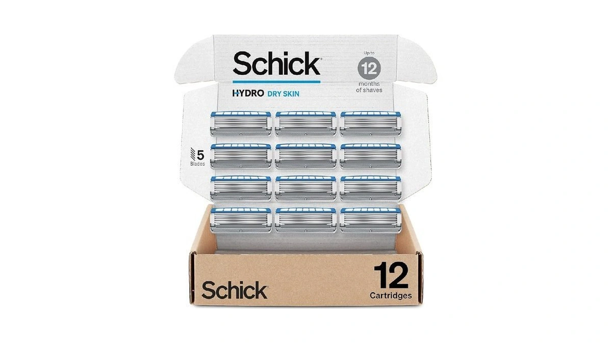 Schick Hydro Dry Skin Razor Refills For Men, 12 Count