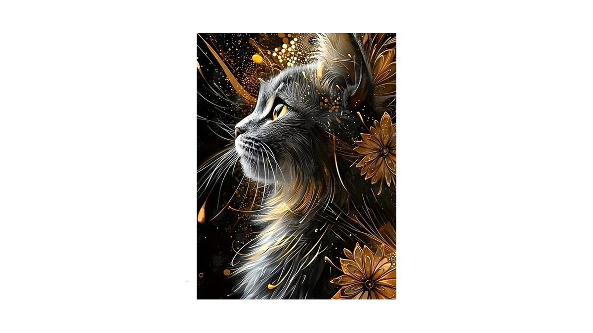 Auradraw Cat Diamond Art Kits For Adults Beginners, Animal Diy