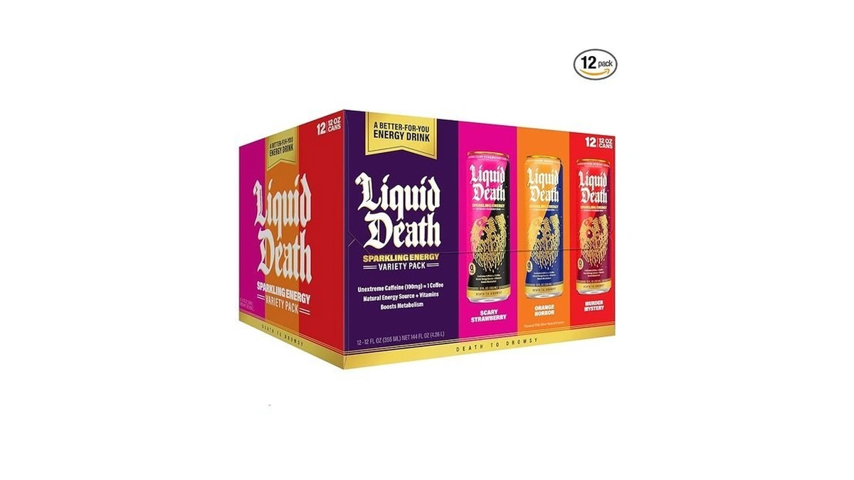 Liquid Death Sparkling Energy Variety Pack, Zero Sugar Energy Drink,