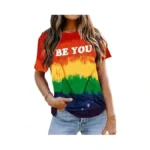 Rainbow Shirt Women Pride Shirt Rainbow Graphic Tees Shirts Letter