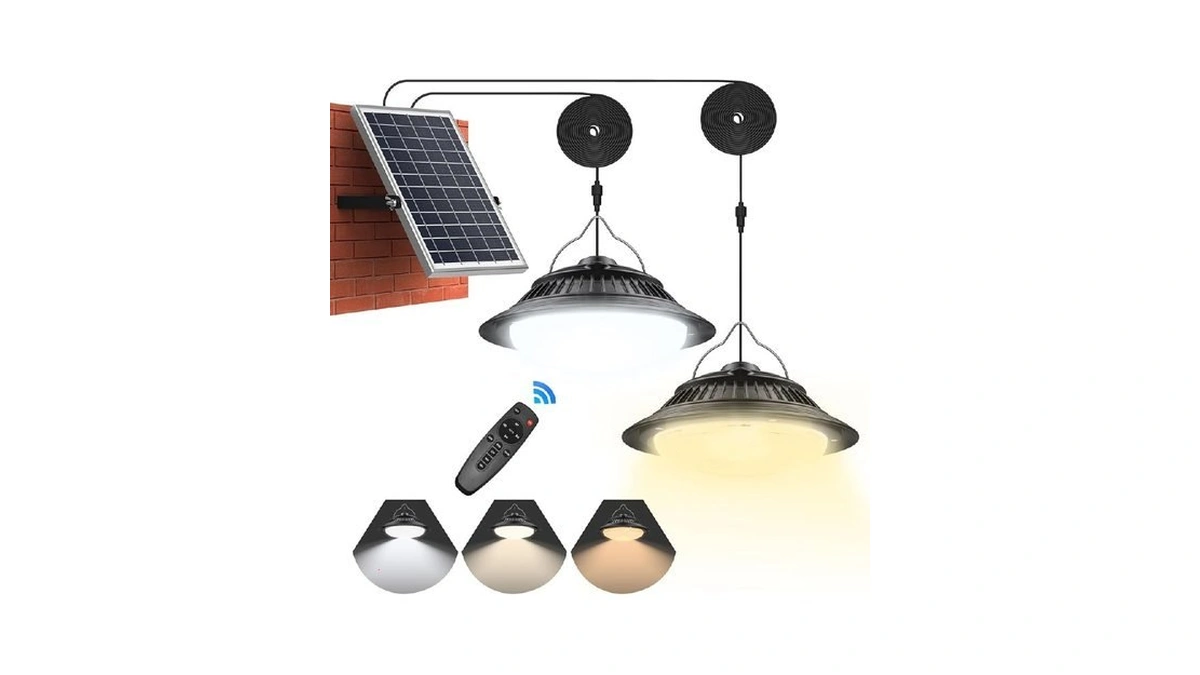 Uponun Solar Pendant Light Motion Sensor 2 Pack, 5 Modes