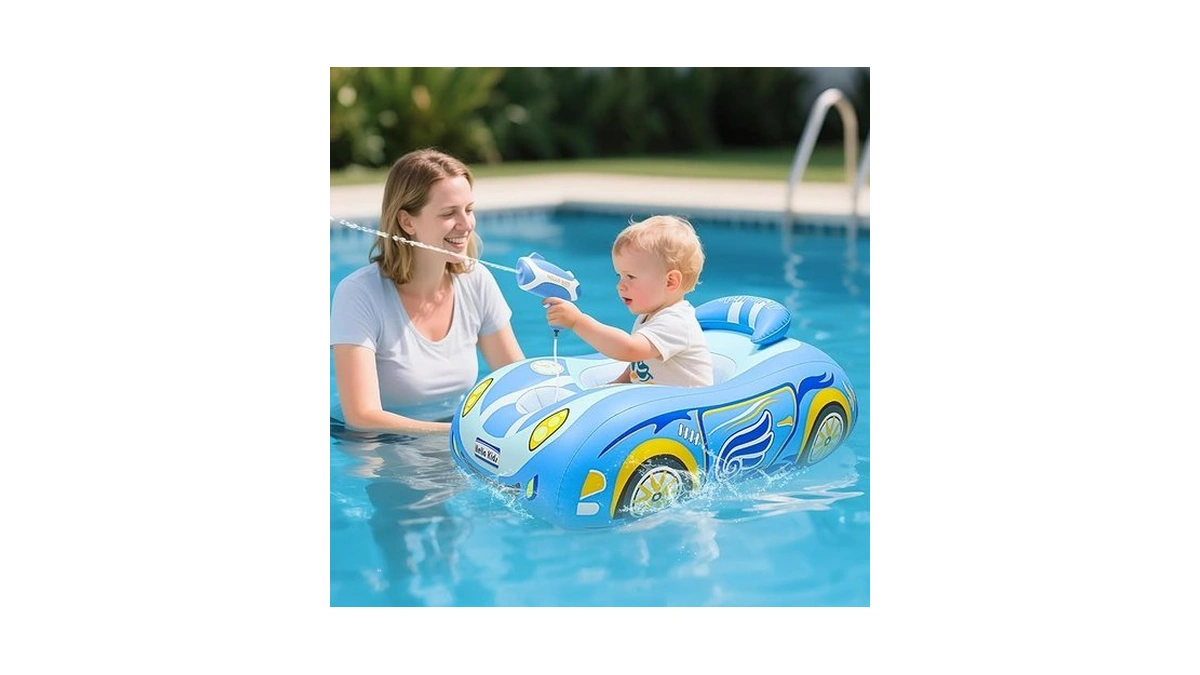 Automatic Water Gun With Toddler Pool Float, Inflatable Car Baby
